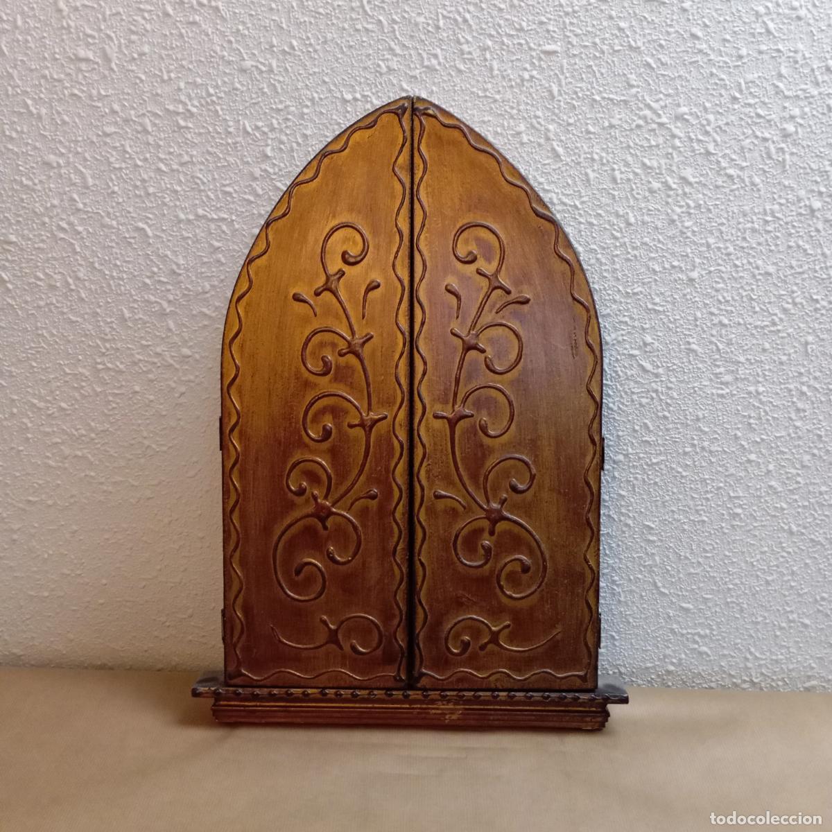 Arte: TRIPTICO DE MADERA PINTADO A MANO ESTILO CLASICO - Foto 3