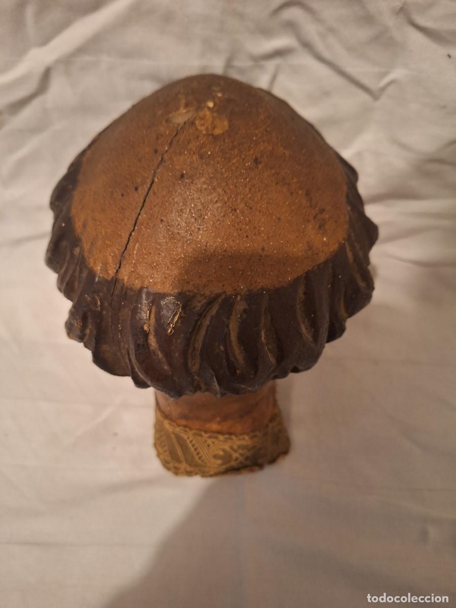 Arte: CABEZA DE SANTO POLICROMADA - Foto 2