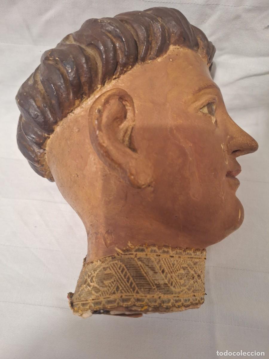 Arte: CABEZA DE SANTO POLICROMADA - Foto 3
