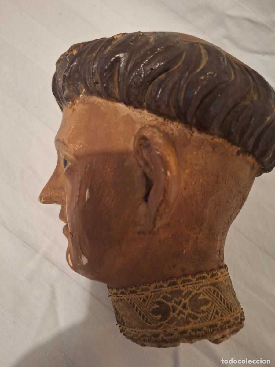 Arte: CABEZA DE SANTO POLICROMADA - Foto 4