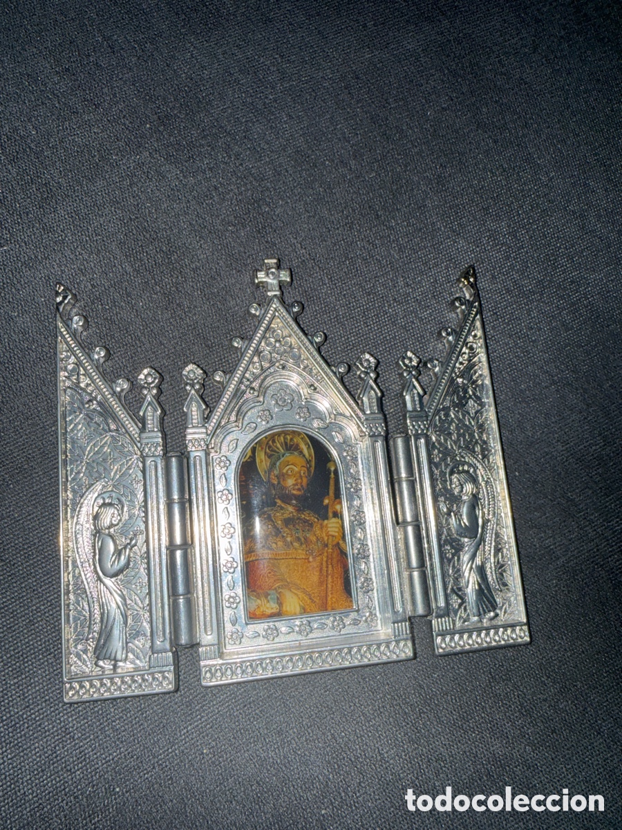 Arte: Tr&iacute;ptico religioso Antigua capilla - Foto 2