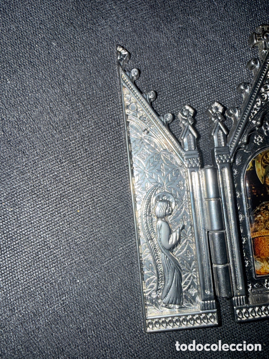 Arte: Tr&iacute;ptico religioso Antigua capilla - Foto 3