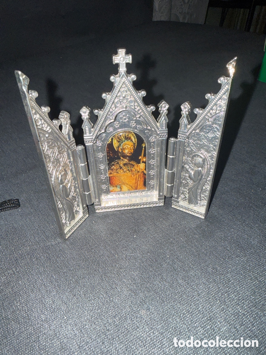 Arte: Tr&iacute;ptico religioso Antigua capilla - Foto 1