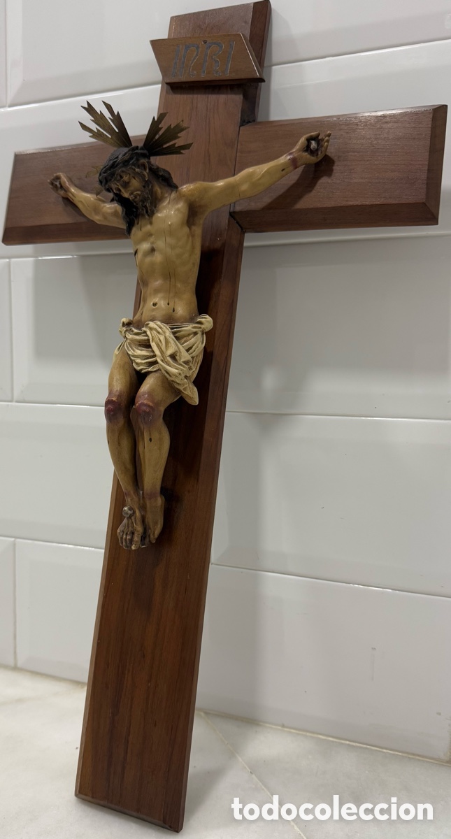 Arte: ANTIGUO CRISTO CRUCIFICADO DE OLOT - Foto 2