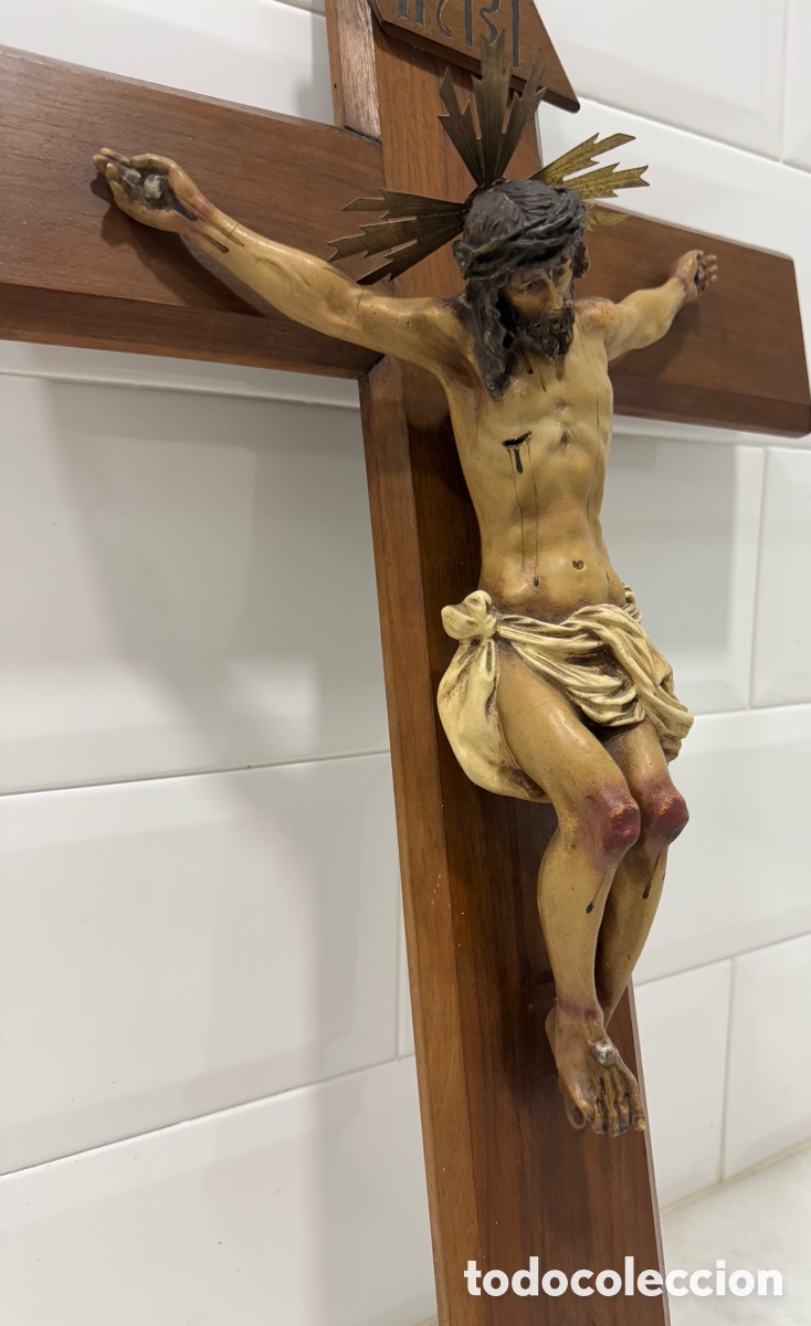 Arte: ANTIGUO CRISTO CRUCIFICADO DE OLOT - Foto 9
