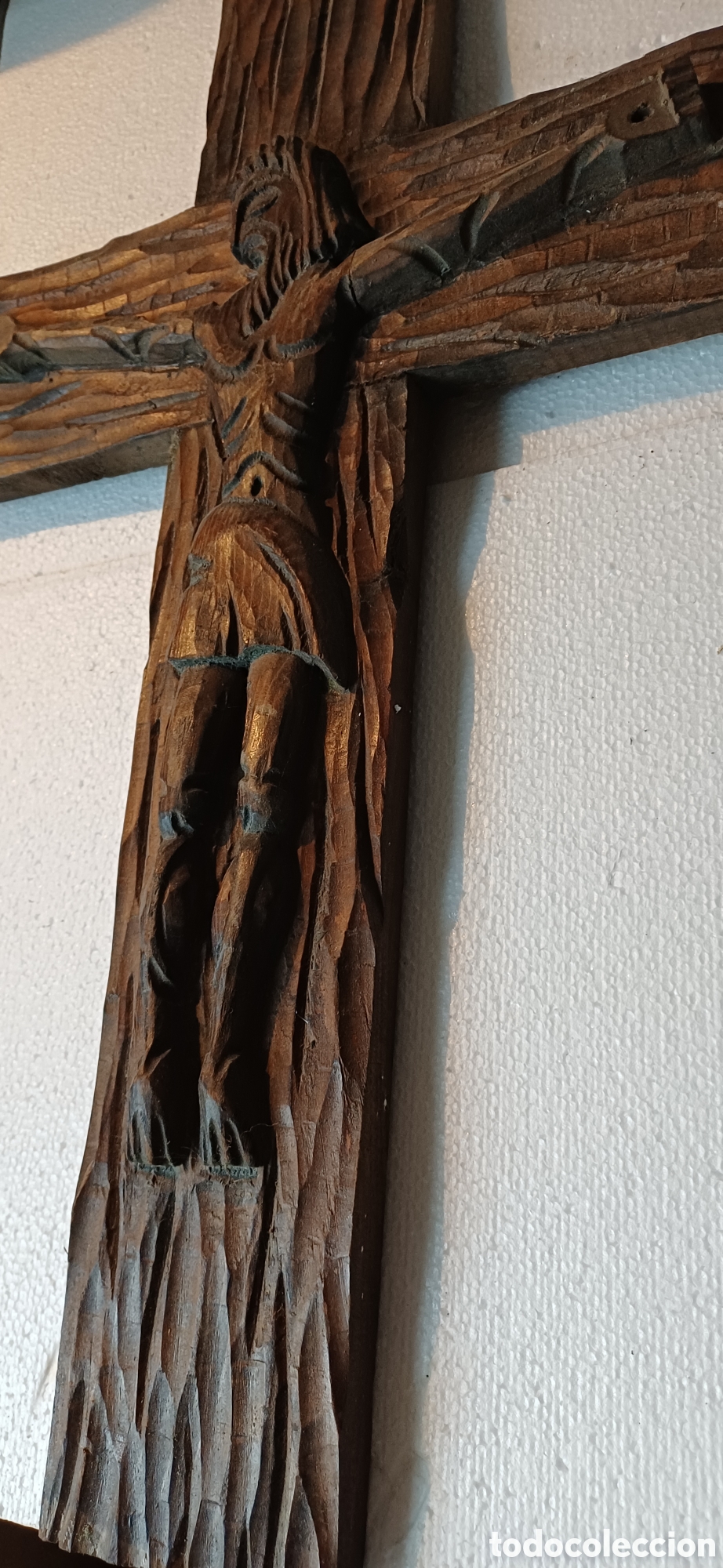 Arte: Gran cruz tallada madera - Foto 3