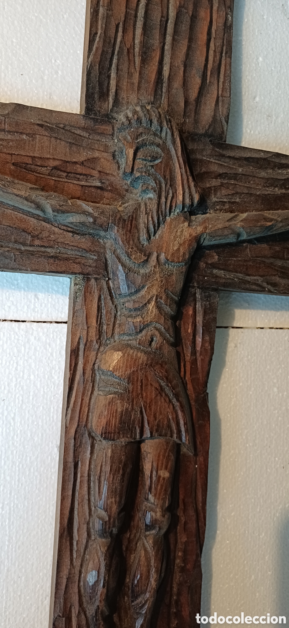 Arte: Gran cruz tallada madera - Foto 4