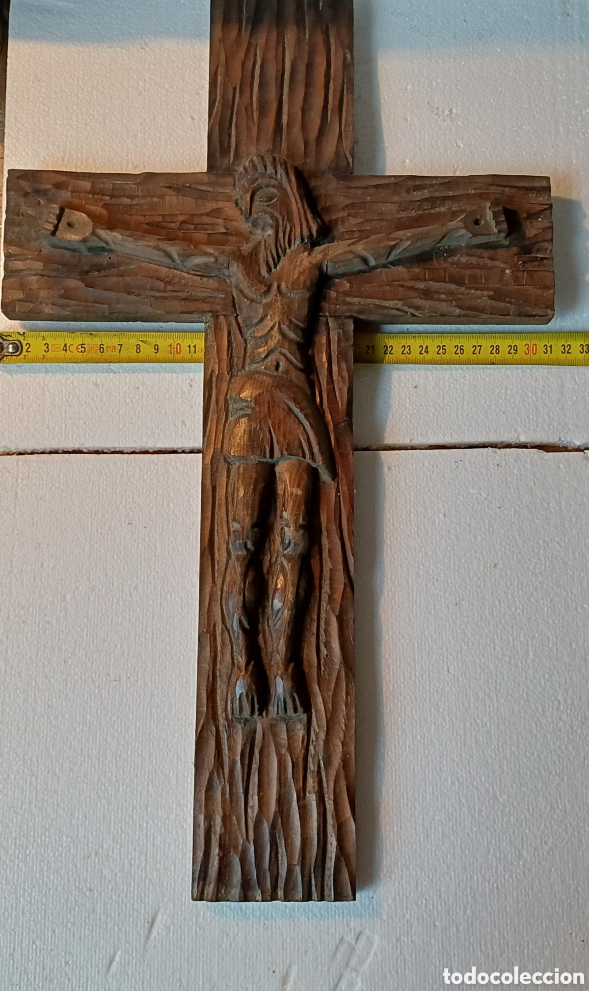 Arte: Gran cruz tallada madera - Foto 6