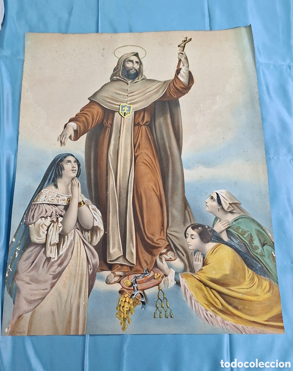 Arte: Litograf&iacute;a coloreada de San Francisco de As&iacute;s - Foto 7