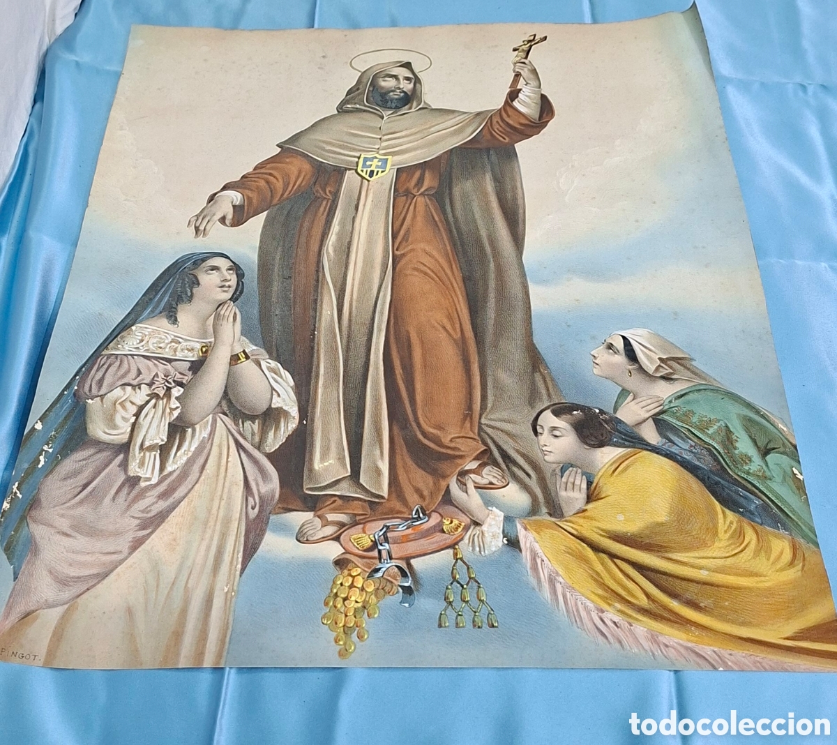 Arte: Litograf&iacute;a coloreada de San Francisco de As&iacute;s - Foto 8