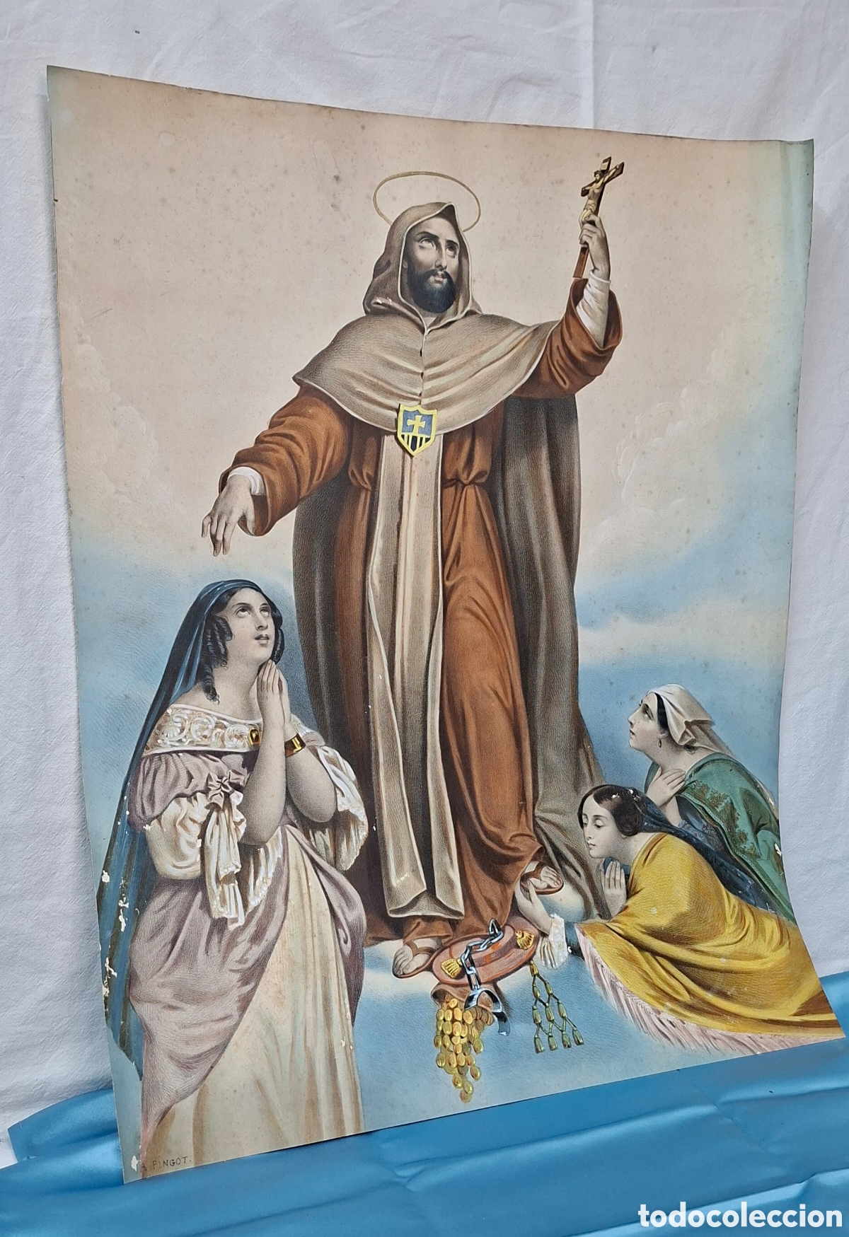 Arte: Litograf&iacute;a coloreada de San Francisco de As&iacute;s - Foto 11