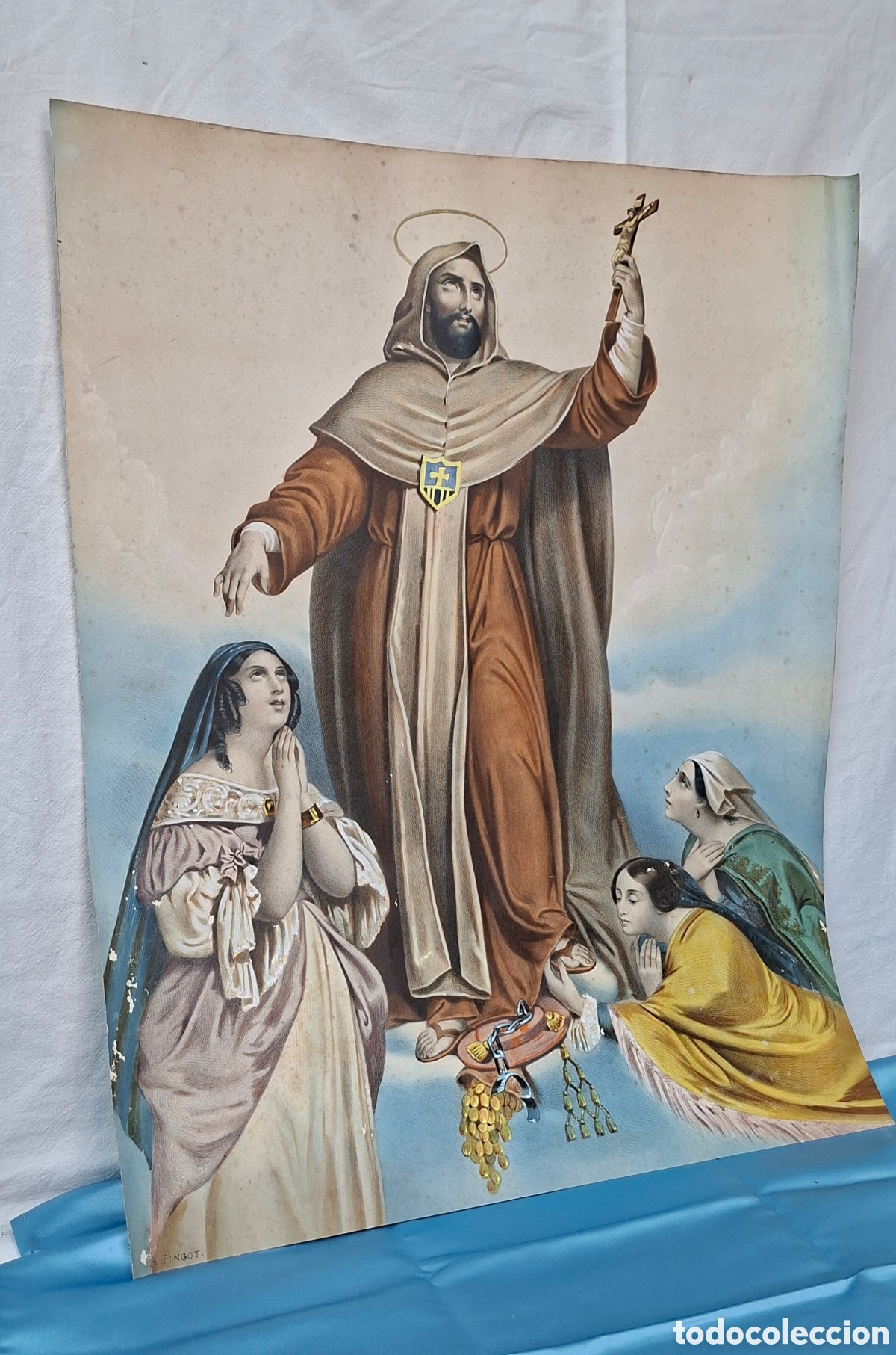Arte: Litograf&iacute;a coloreada de San Francisco de As&iacute;s - Foto 12