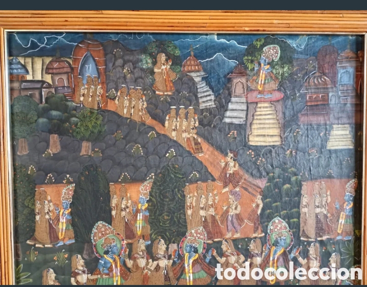 Arte: Cuadro danza hind&uacute; Danza de Krishna - Foto 5