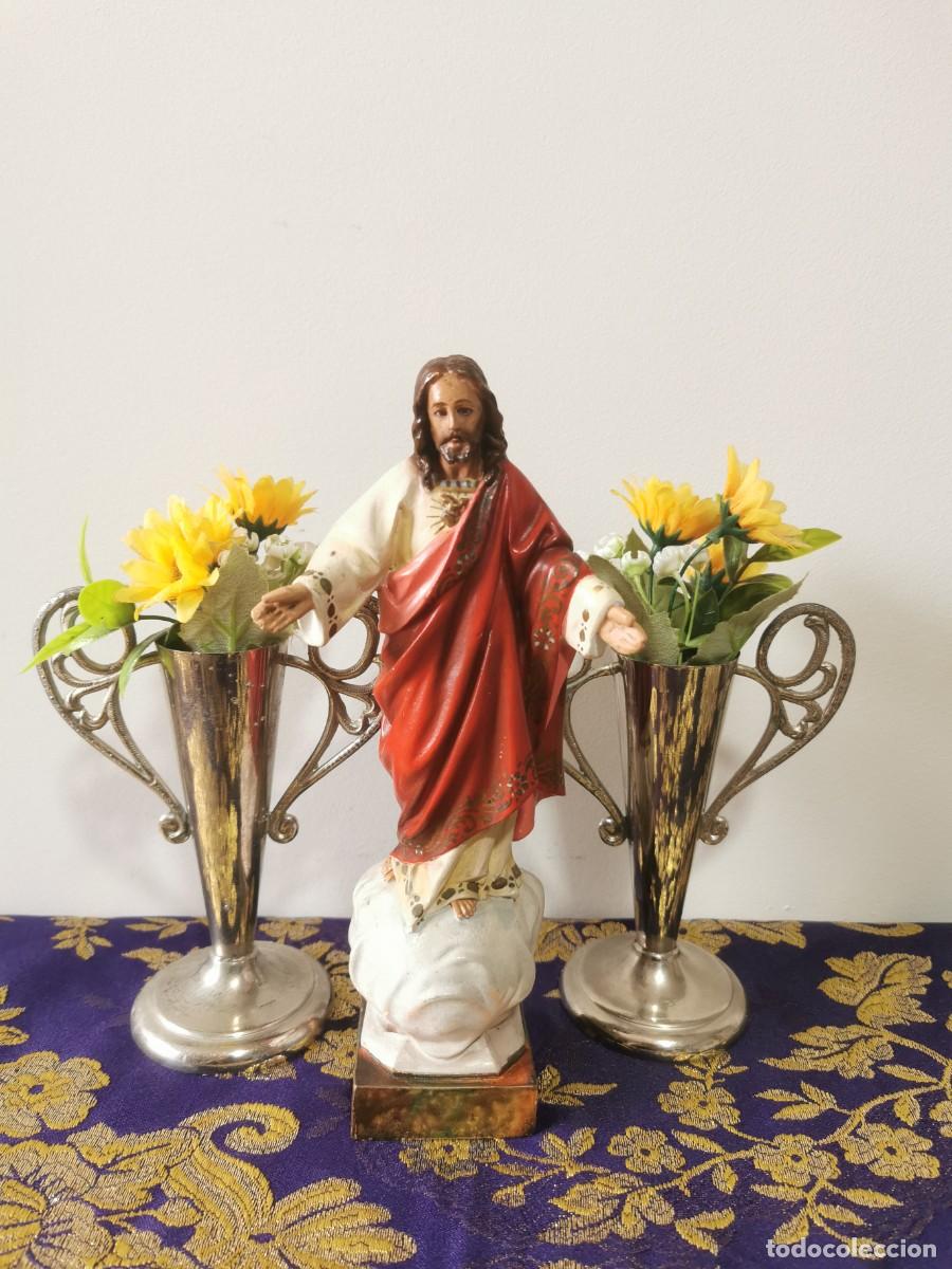 Arte: Sagrado Coraz&oacute;n de Jes&uacute;s Olot 23cm - Foto 1