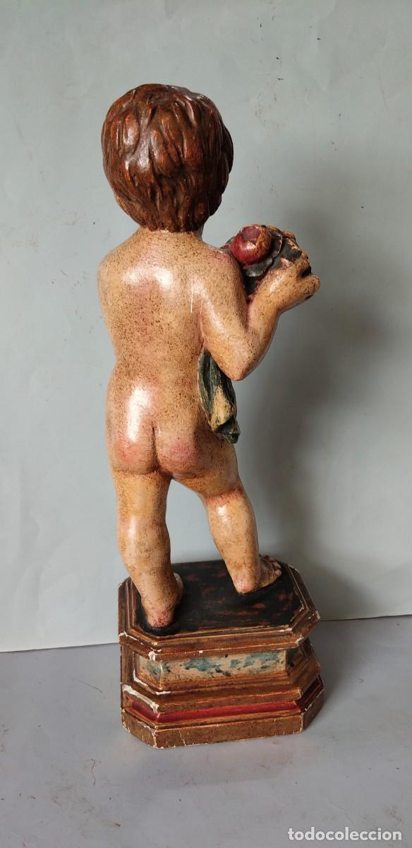 Arte: Querub&iacute;n Talla de madera policromada - Foto 2