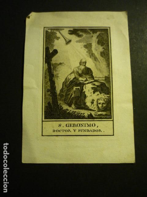 Art: SAN JERONIMO ANTIGUA ESTAMPA GRABADO SIGLO XIX
