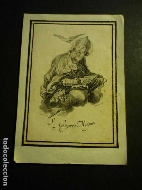 Art: SAN GREGORIO MAGNO ANTIGUA ESTAMPA GRABADO SIGLO XIX