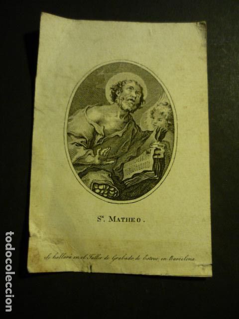 Art: SAN MATEO ANTIGUA ESTAMPA GRABADO SIGLO XIX