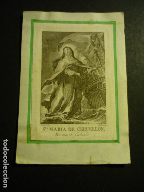 Art: SANTA MARIA DE CERVELL&Oacute;N ANTIGUA ESTAMPA GRABADO SIGLO XIX