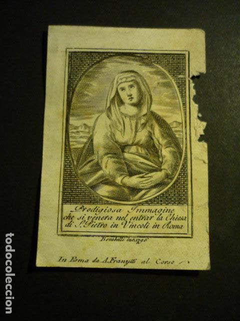 Arte: VIRGEN DE SANTA MARIA IN VINCOLI ROMA ANTIGUA ESTAMPA GRABADO SIGLO XIX