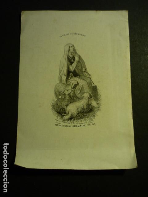 Arte: SANTA GERMANA COUSIN ANTIGUA ESTAMPA GRABADO SIGLO XIX