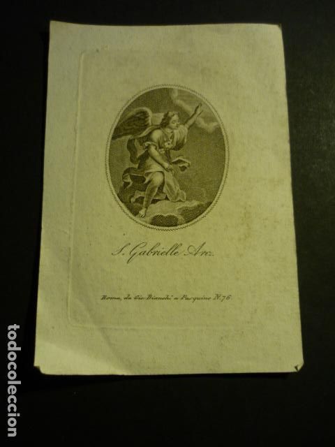 Art: SAN GABRIEL ARC&Aacute;NGEL ANTIGUA ESTAMPA GRABADO SIGLO XIX