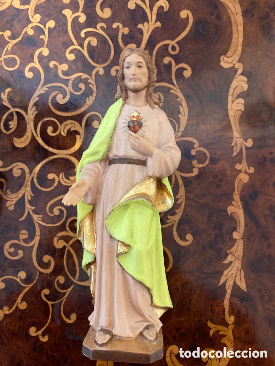Arte: Sagrado coraz&oacute;n en madera - Foto 1