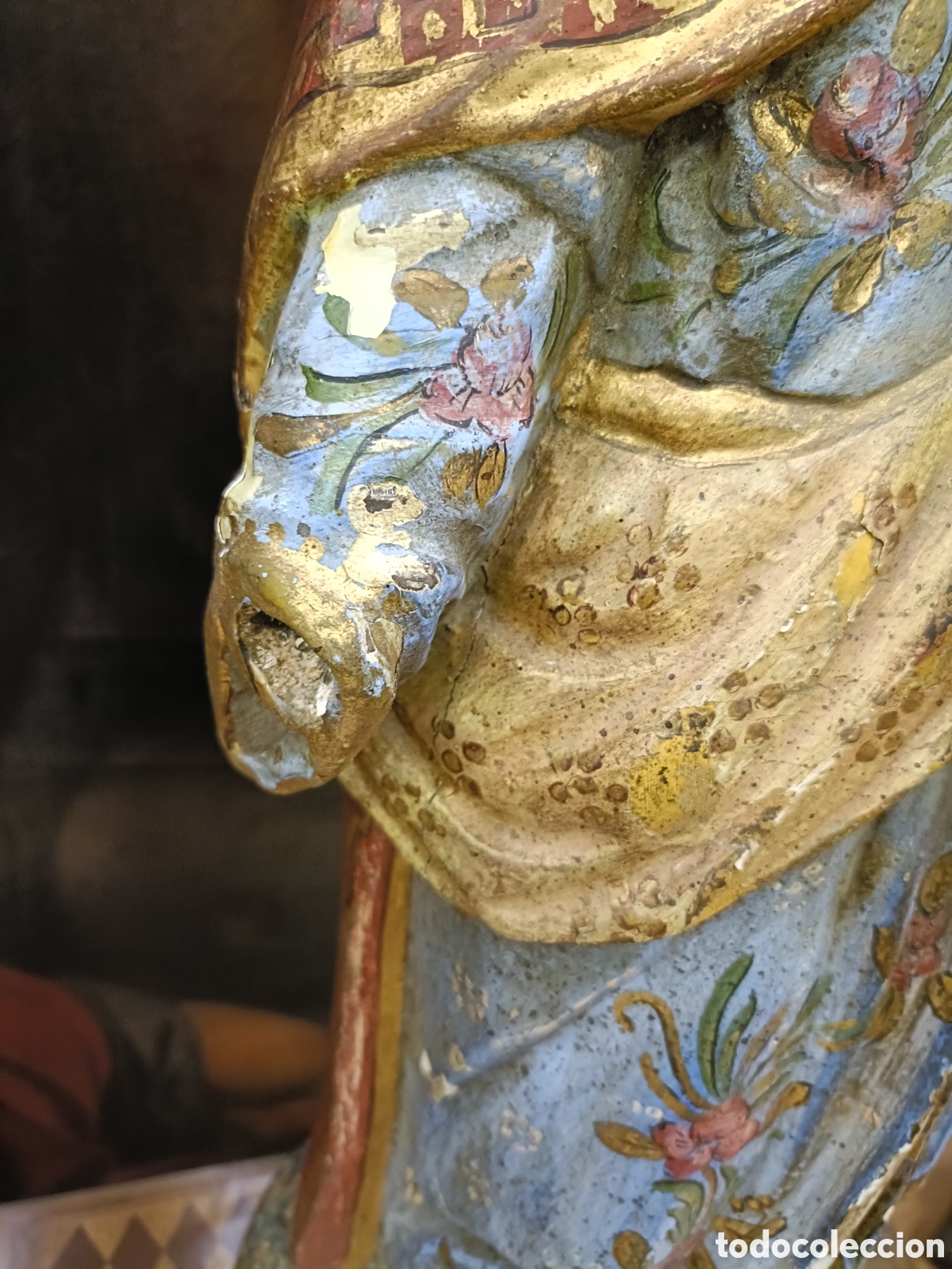 Arte: Virgen con ni&ntilde;o talla de madera - Foto 3