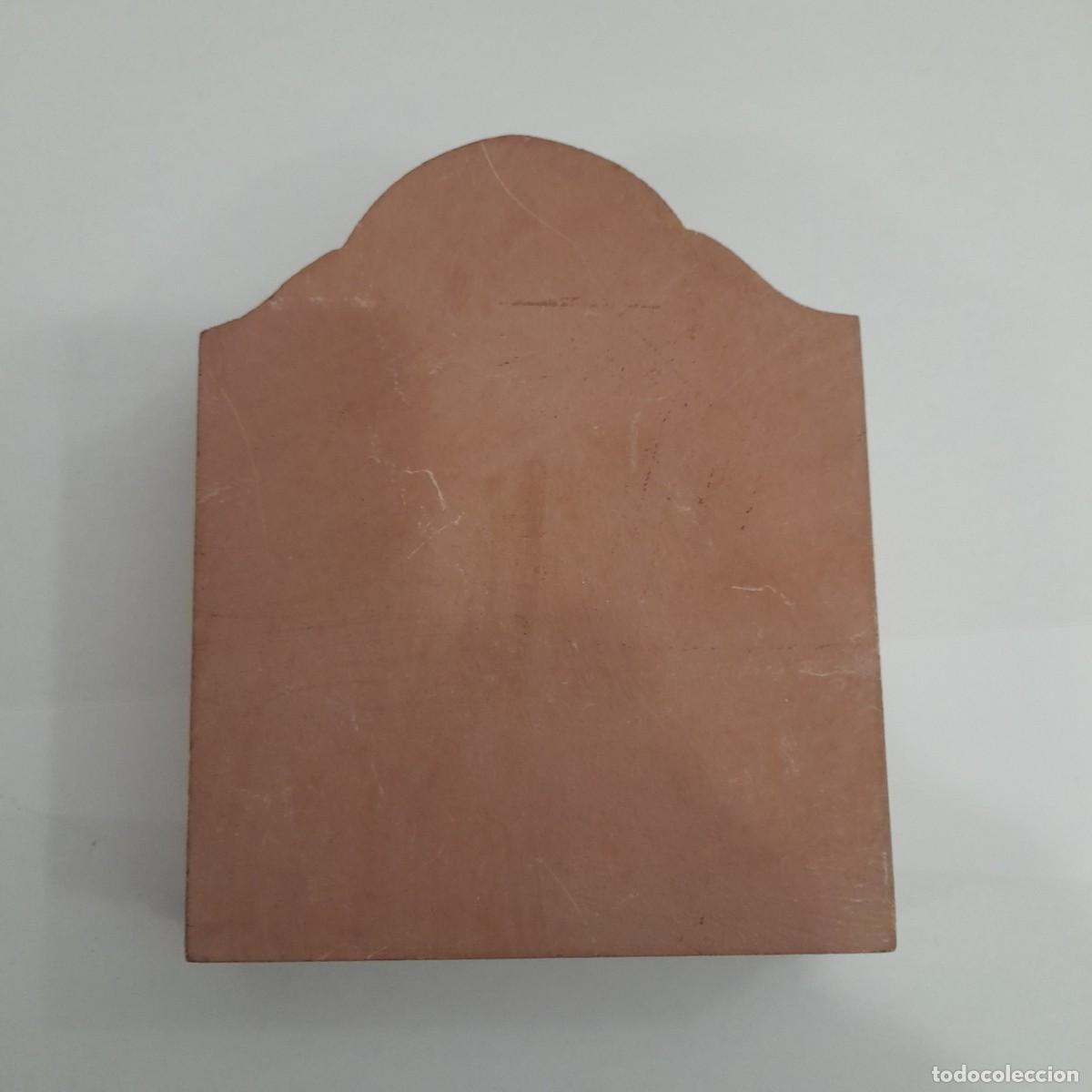 Arte: TRIPTICO ICONO DE MADERA CON LA VIRGEN DEL LIBRO DE BOTTICELLI EN EL CENTRO - Foto 3