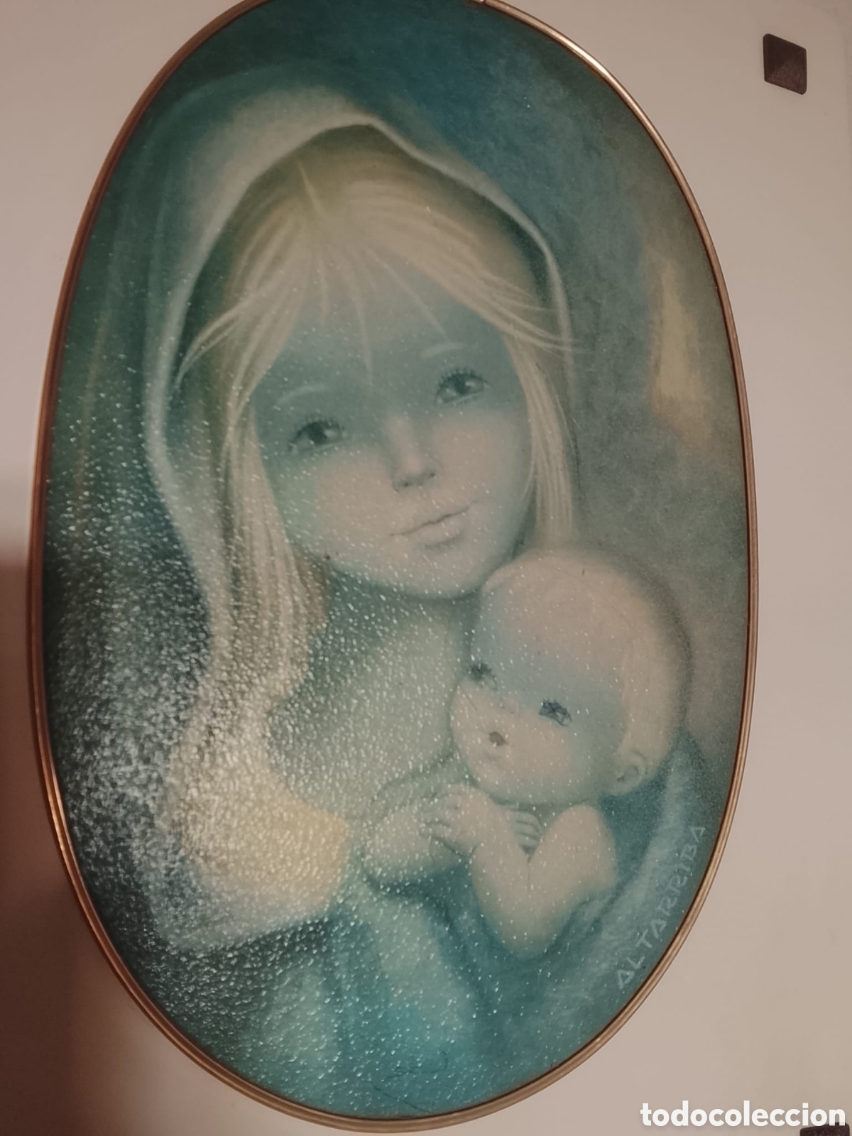 Arte: Cuadro de Virgen Mar&iacute;a con el ni&ntilde;o - Foto 2