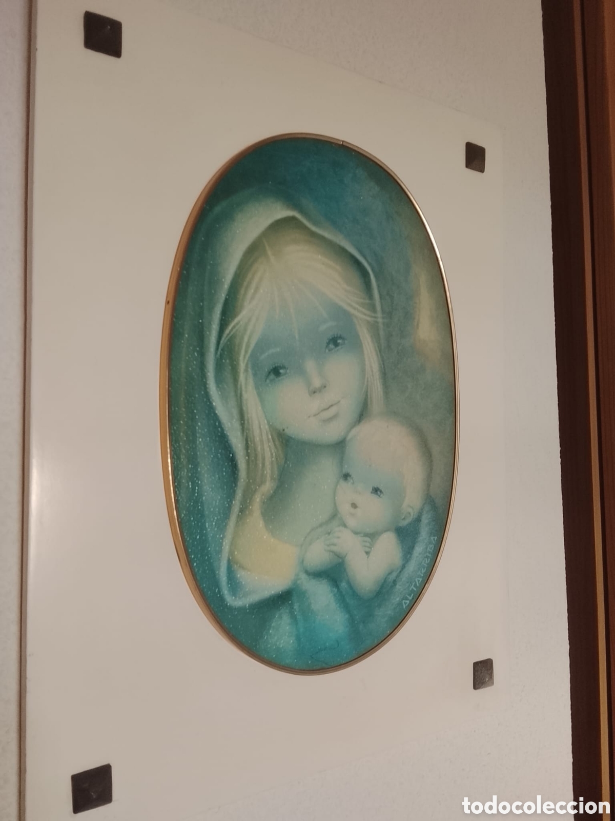Arte: Cuadro de Virgen Mar&iacute;a con el ni&ntilde;o - Foto 1
