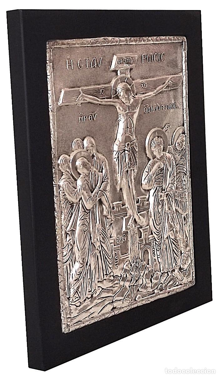 Arte: Icono de plata Crucificcion del Cristo - Foto 2