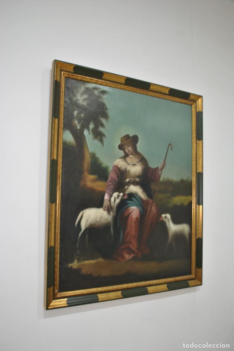 Arte: &Oacute;LEO SOBRE LIENZO DIVINA PASTORA - Foto 1