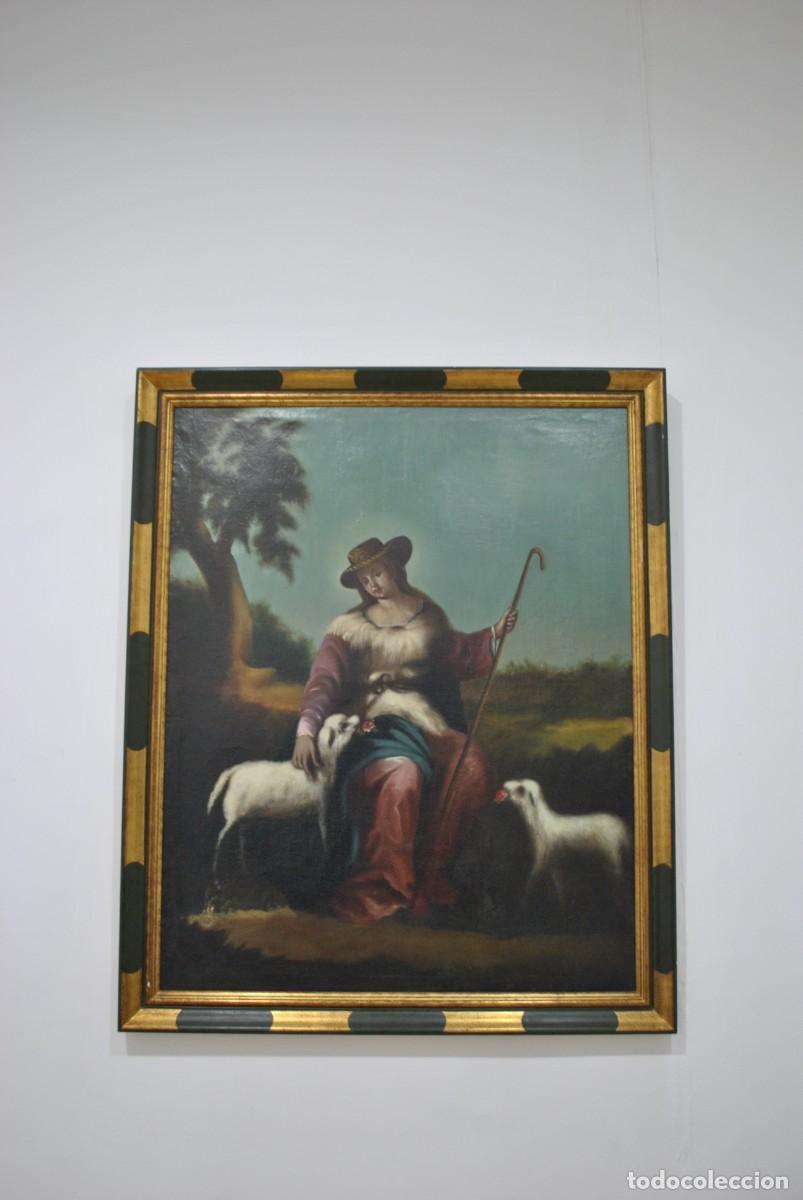 Arte: &Oacute;LEO SOBRE LIENZO DIVINA PASTORA - Foto 2