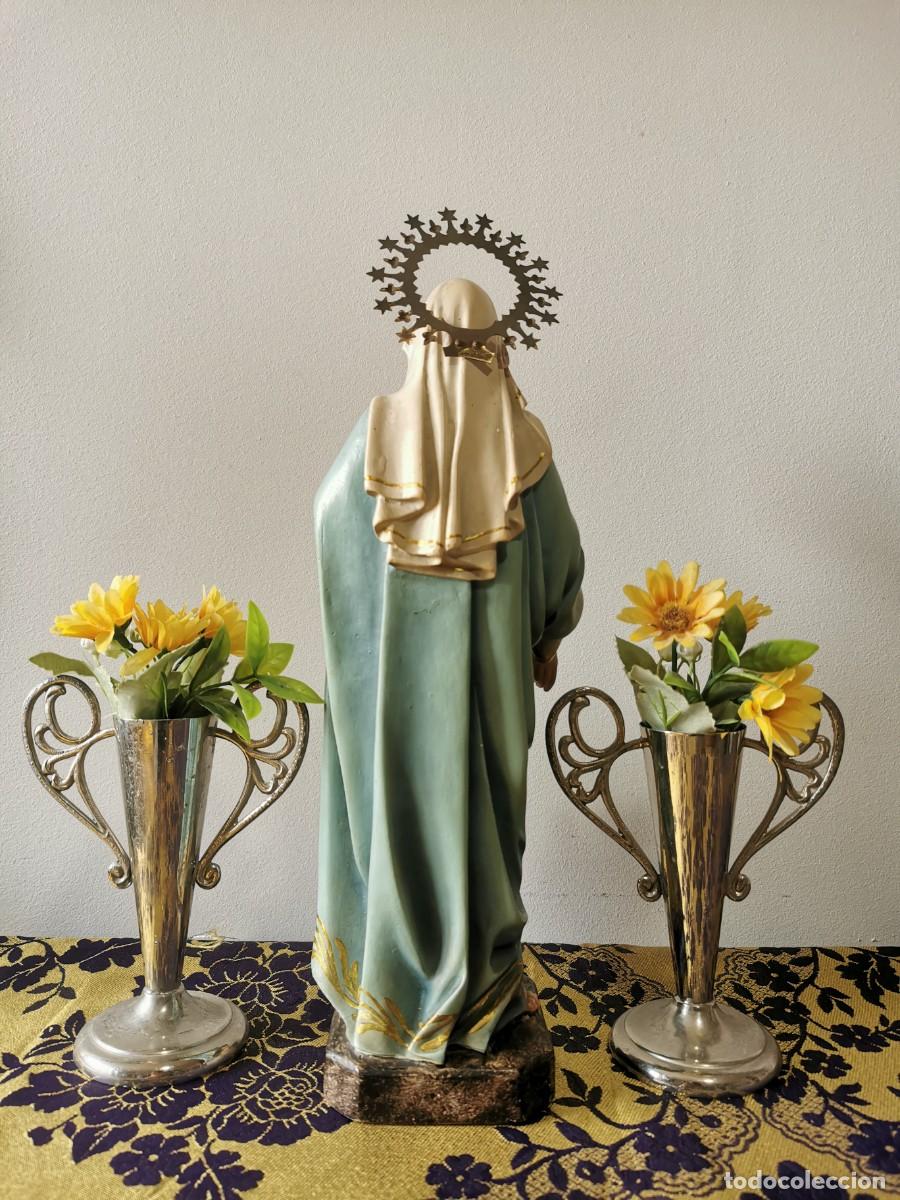 Arte: Virgen Sagrado Coraz&oacute;n de Mar&iacute;a Olot 35cm - Foto 3