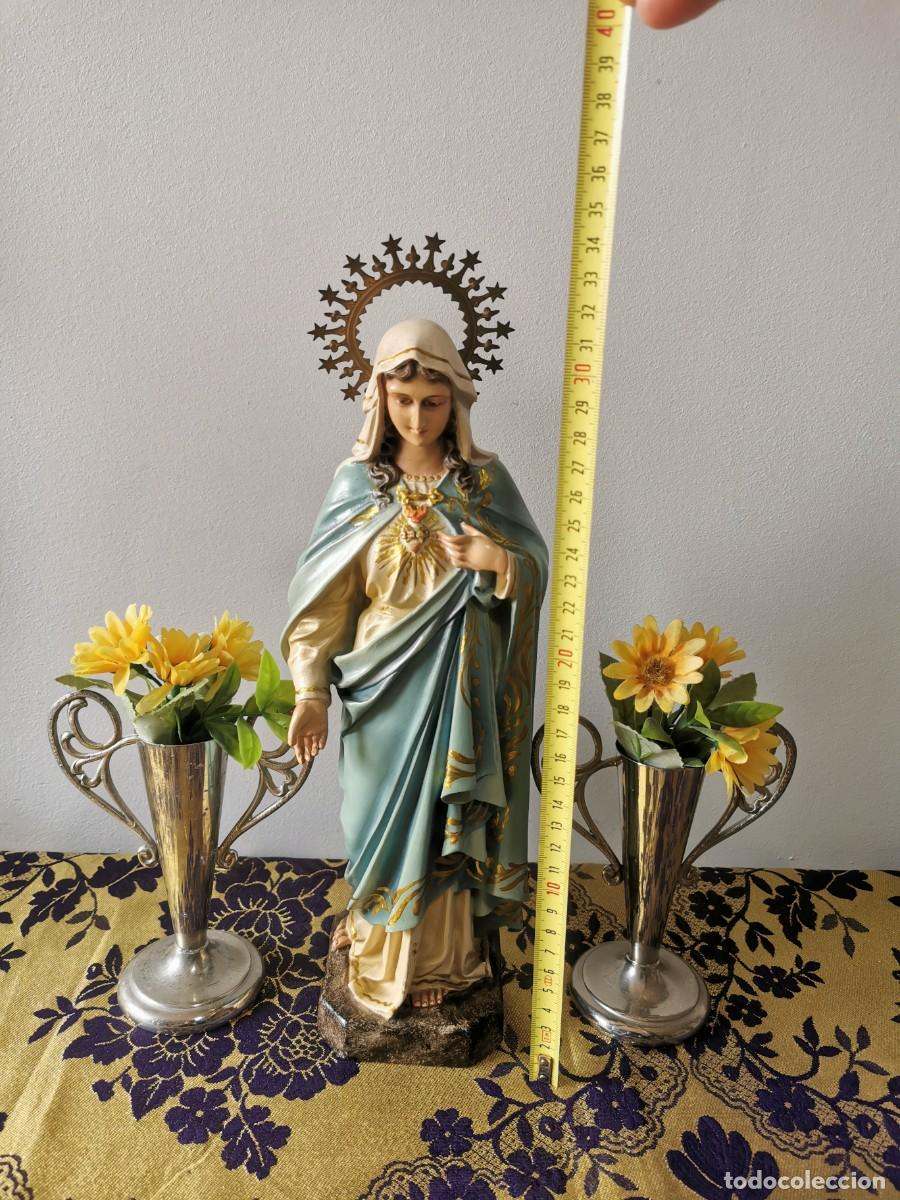 Arte: Virgen Sagrado Coraz&oacute;n de Mar&iacute;a Olot 35cm - Foto 6