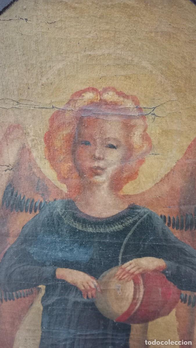 Arte: &Aacute;ngel pintado sobre madera oleo - Foto 2