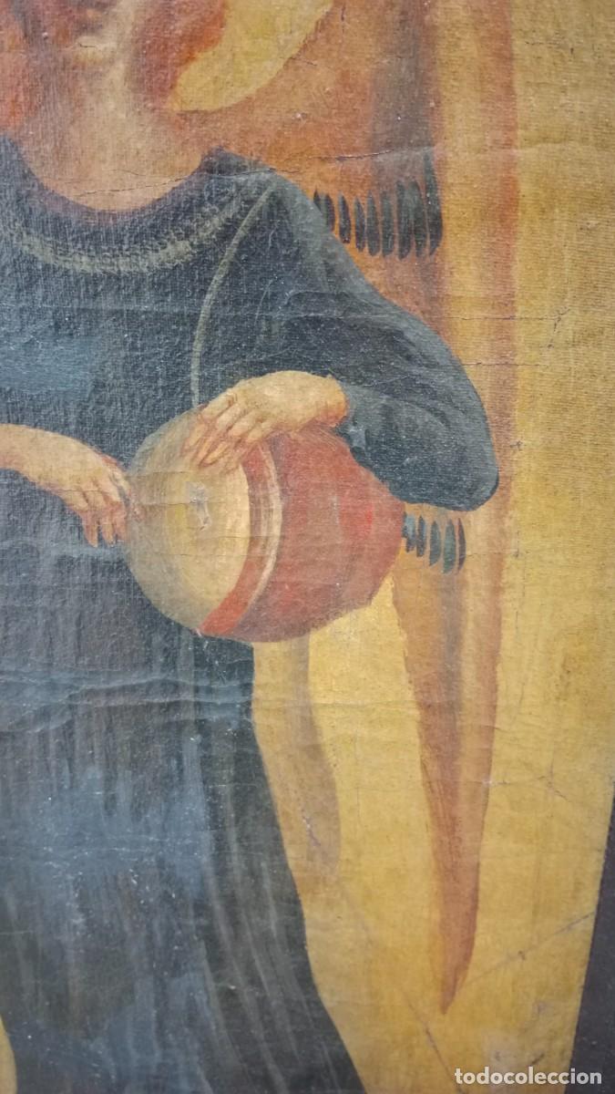 Arte: &Aacute;ngel pintado sobre madera oleo - Foto 3