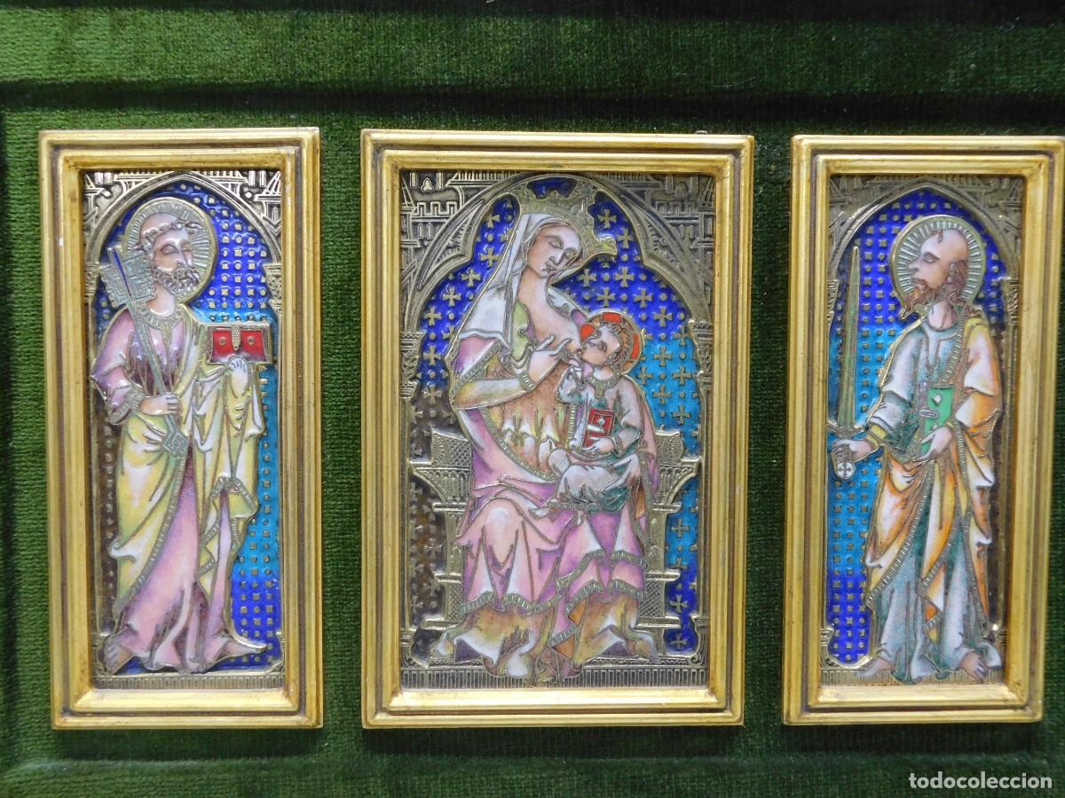 Arte: TR&Iacute;PTICO VIRGEN DE LA LECHE - ESMALTE MODEST MORAT&Oacute; - Foto 3