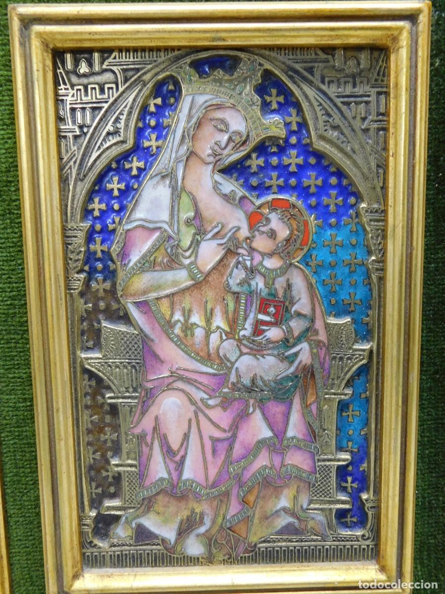 Arte: TR&Iacute;PTICO VIRGEN DE LA LECHE - ESMALTE MODEST MORAT&Oacute; - Foto 5