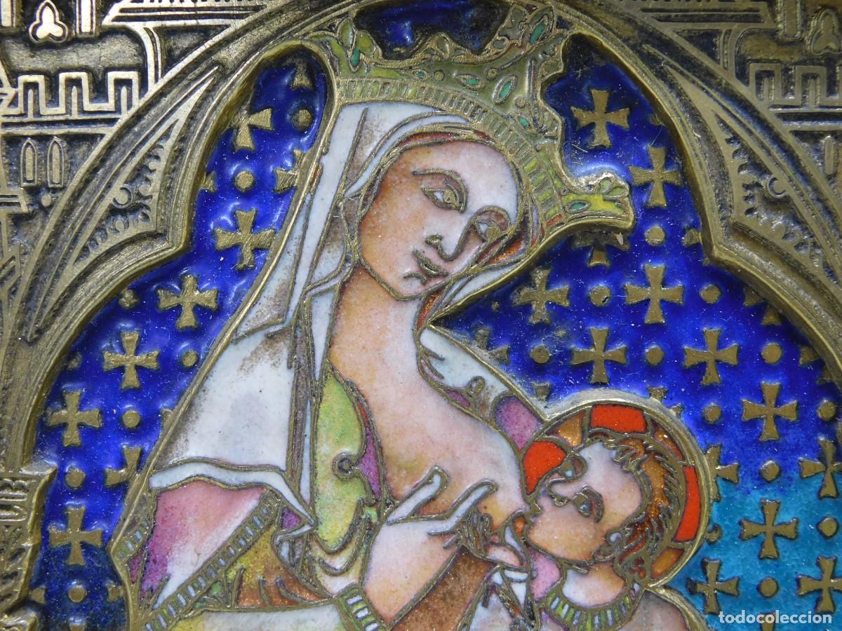 Arte: TR&Iacute;PTICO VIRGEN DE LA LECHE - ESMALTE MODEST MORAT&Oacute; - Foto 10