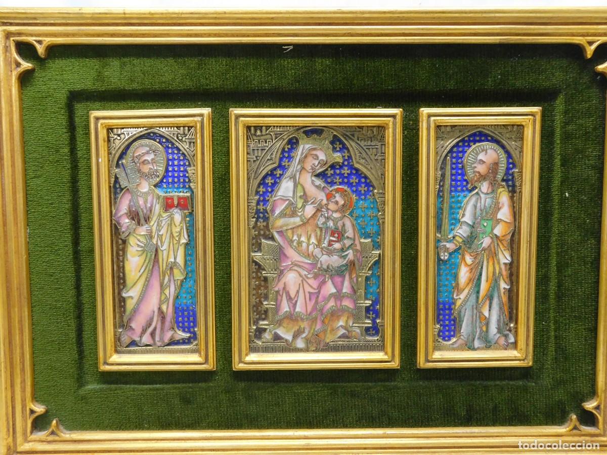 Arte: TR&Iacute;PTICO VIRGEN DE LA LECHE - ESMALTE MODEST MORAT&Oacute; - Foto 1