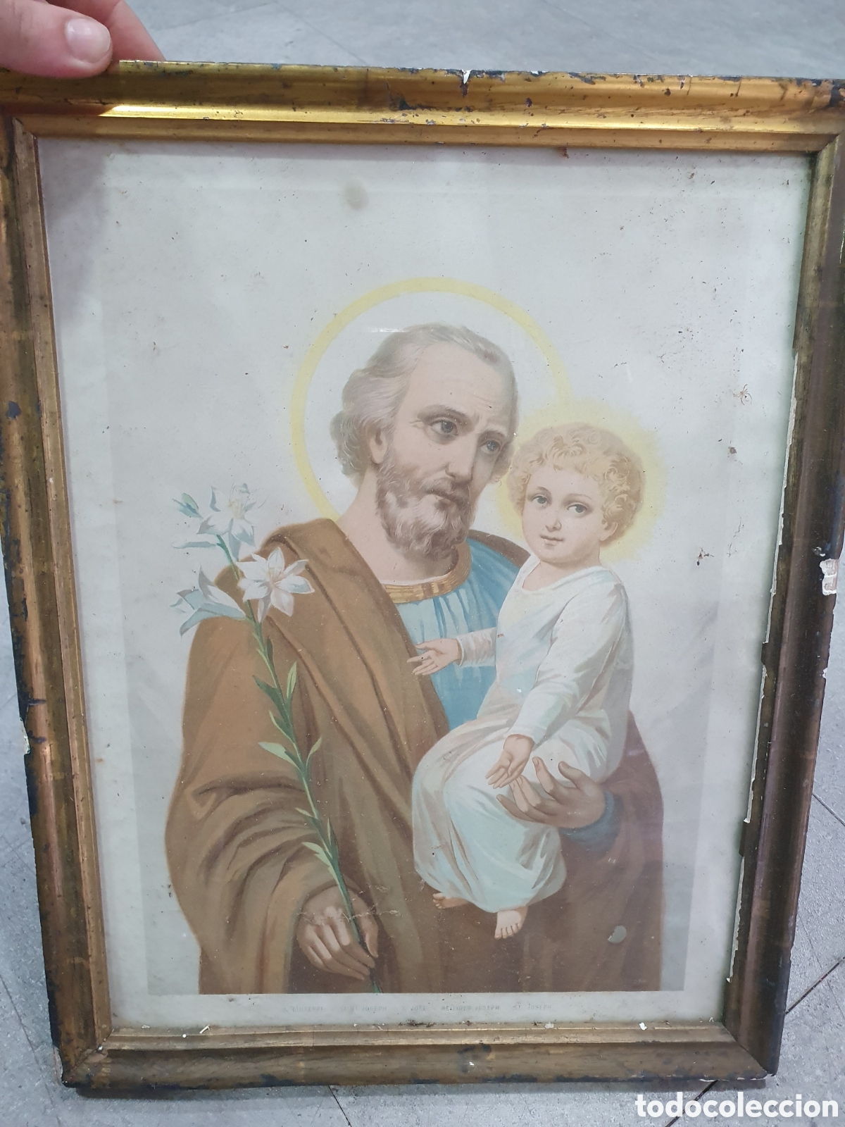 Arte: Antiguo cuadro con grabado de S. Jos&eacute;. (L99)