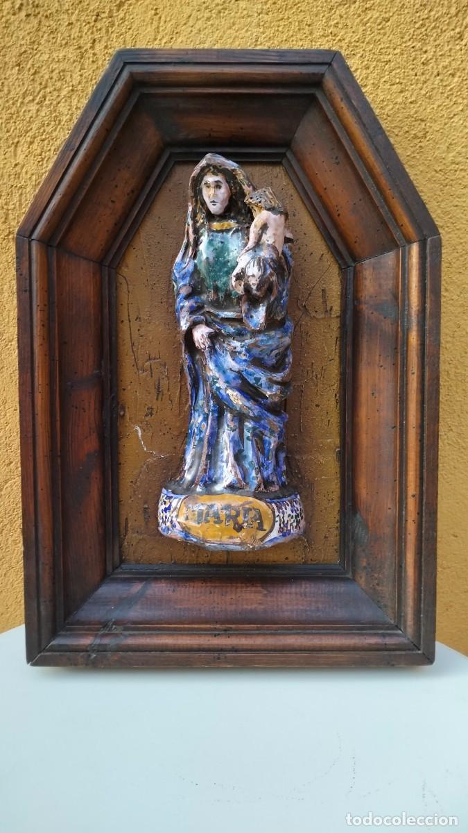 Arte: VIRGEN CON EL NI&Ntilde;O, CERAMICA ESMALTADA O MAYOLICA