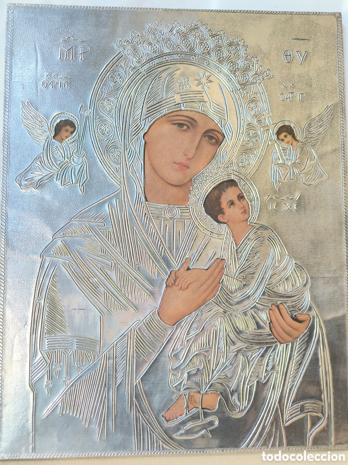 Arte: &Iacute;cono Virgen del Perpetuo Socorro - Plata Bilaminada