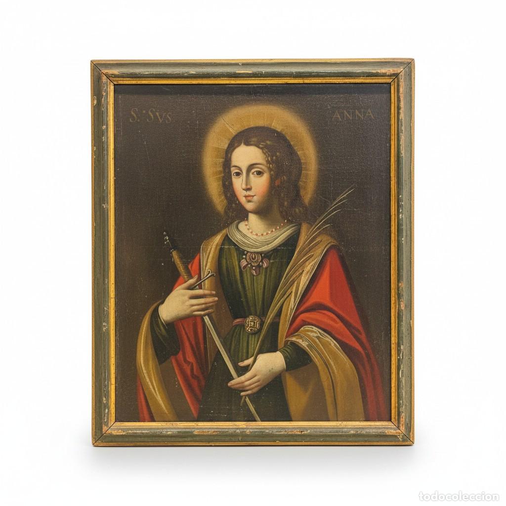 Arte: &Oacute;leo Santa Susana &ndash; Escuela espa&ntilde;ola siglo XVII &ndash; pintura religiosa barroca &ndash; 76,5 cm