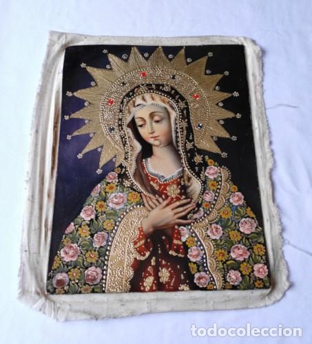 Arte: Virgen Mar&iacute;a - &Oacute;leo sobre lienzo - Pintura Cuzque&ntilde;a - Pintura religiosa al &oacute;leo 40x30cm - Arte sacro