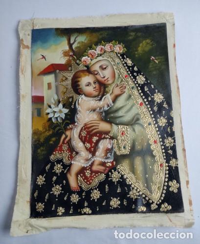 Arte: Santa Rosa de Lima - &Oacute;leo sobre lienzo - Pintura Cuzque&ntilde;a - Pintura religiosa al &oacute;leo 40x30cm