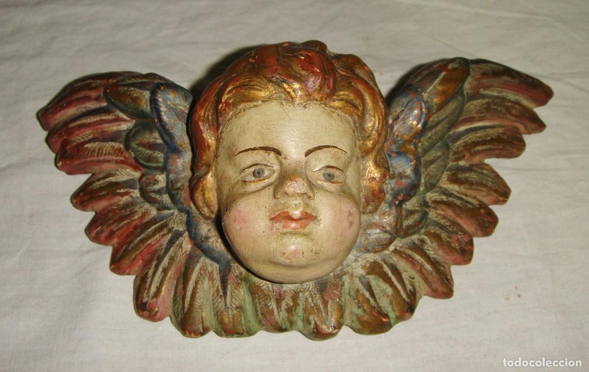 Kunst: &Aacute;ngel o Querub&iacute;n alado &bull; Talla en madera policromada &bull; ca. 1700&ndash;1800