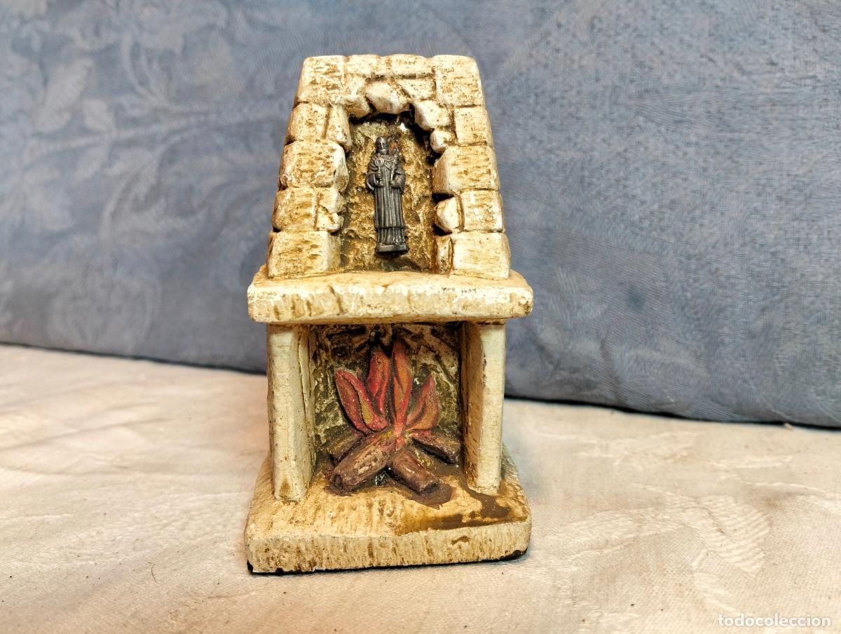 Arte: Figura figurita decorativa miniatura de chimenea con santo o Virgen, escultura vintage religiosa